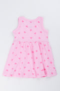 Pink Heart Print Baby Dress (2)