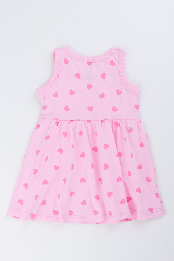 Pink Heart Print Baby Dress (2)