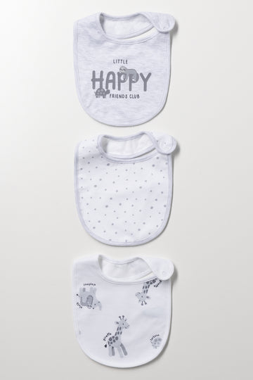 3 Pack Safari Animal Print Bibs