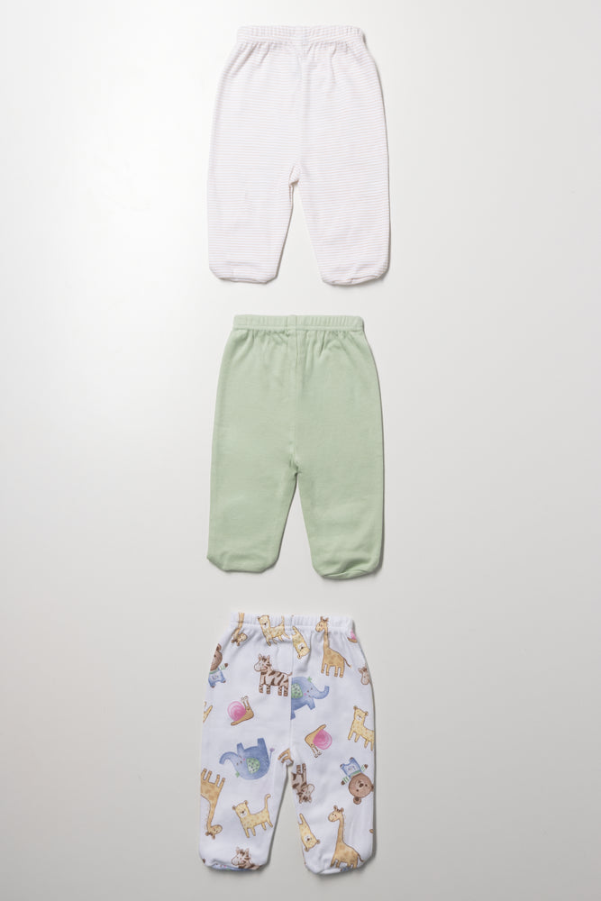 3 Pack Baby Footed Pants (2)