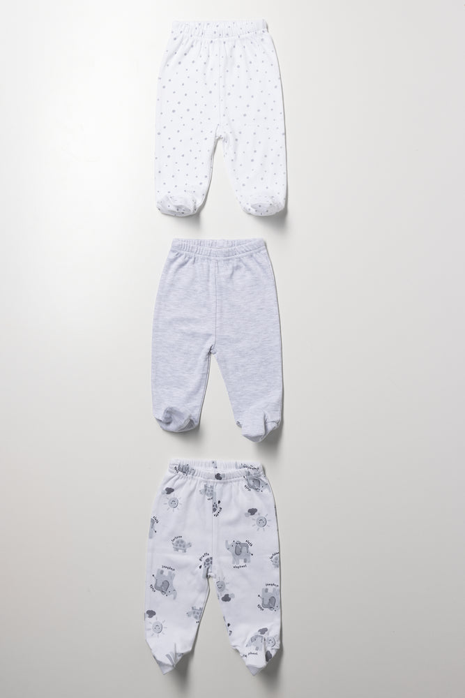 3 Pack Leggings Safari White