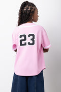 Pink Button Up Baseball Shirt (2)