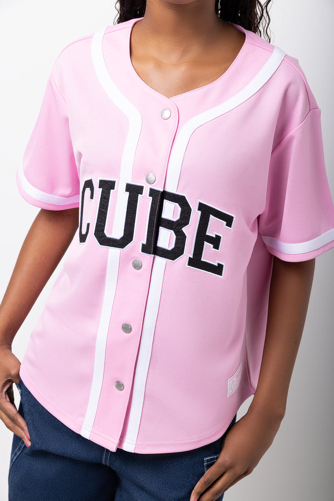 Pink Button Up Baseball Shirt (3)
