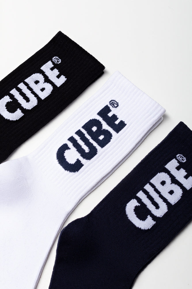 3 Pack Cube Socks Navy (1)