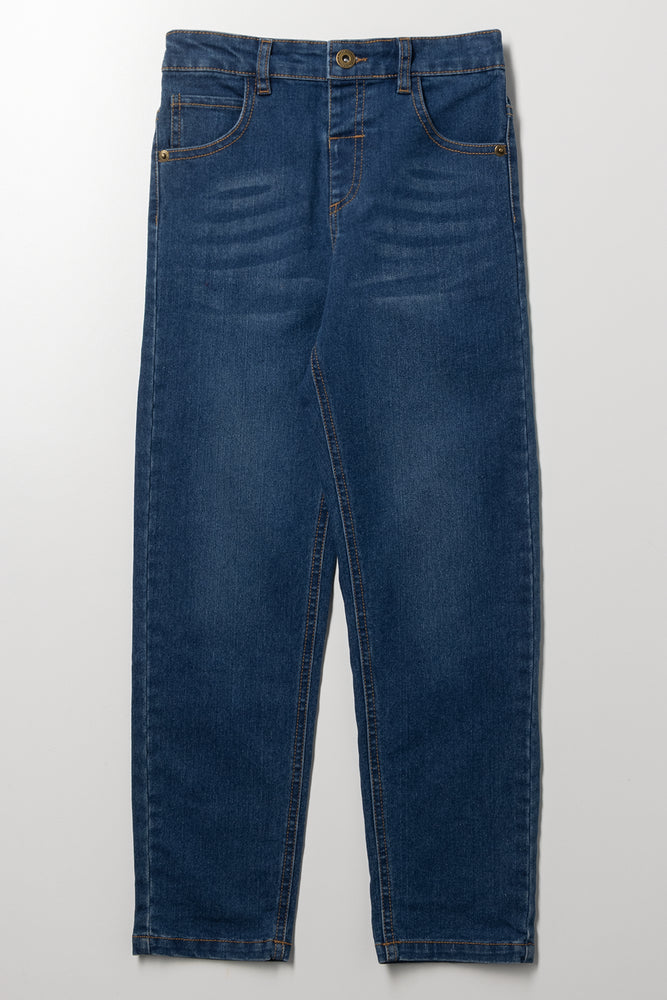 Skinny Denim Jeans Mid Blue