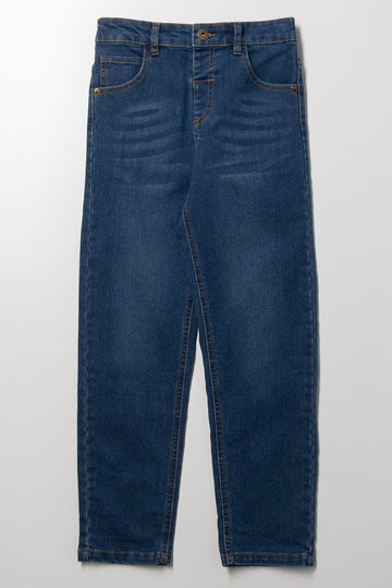 Skinny Denim Jeans Mid Blue