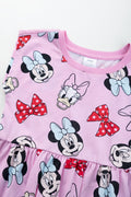 Pink Minnie Mouse Print Dress (1)