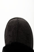 Fur Platform Slippers Black (4)
