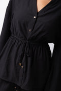 Black Crinkle Long Sleeve Shirt (3)
