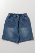 Blue Minions Embroidered Denim Shorts (3)
