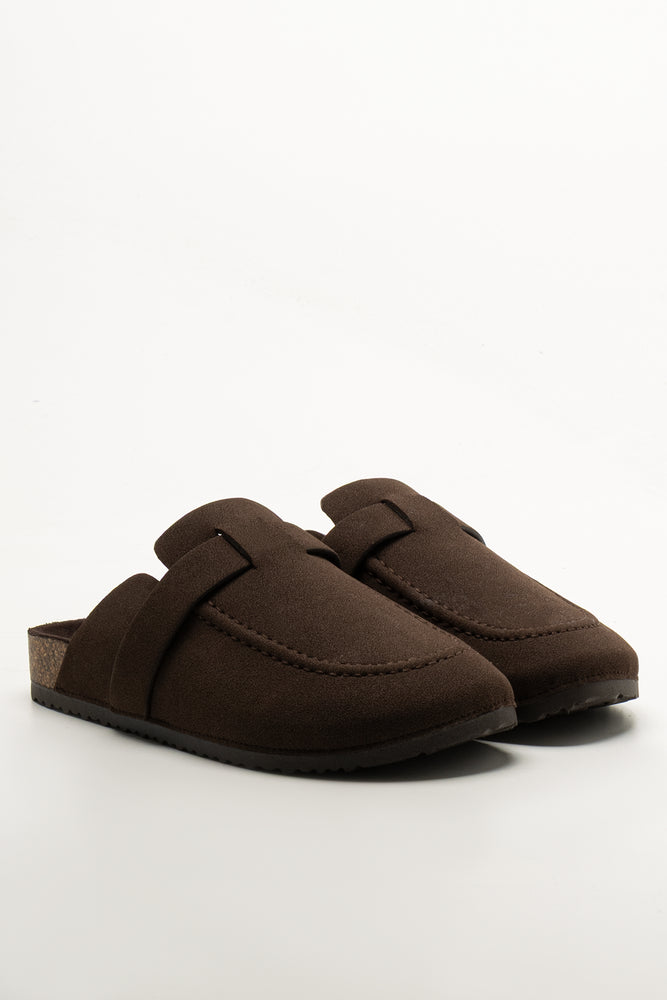 Stitch Detail Clogs Brown