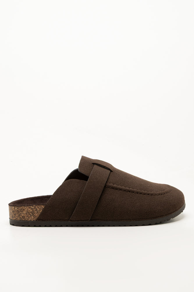 Stitch Detail Clogs Brown (1)