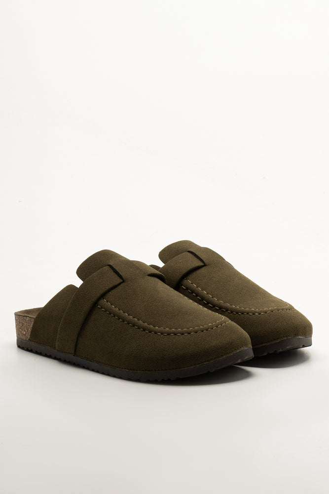 Stitch Detail Clog Brown