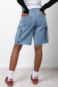 Light Blue Utility Denim Shorts (2)