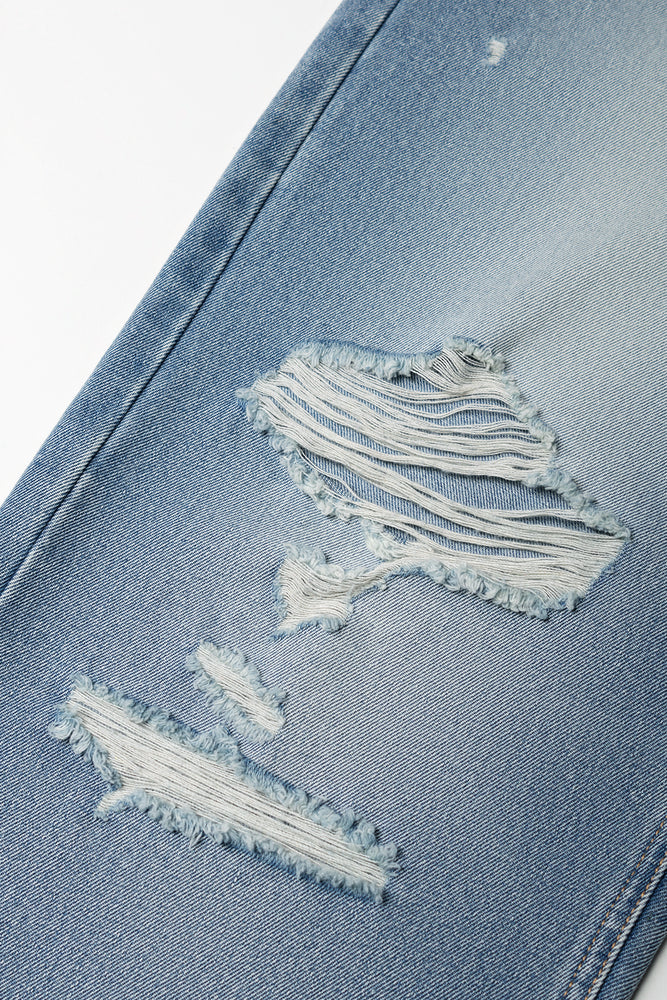Light Blue High Rise Ripped Barrel Jeans (2)