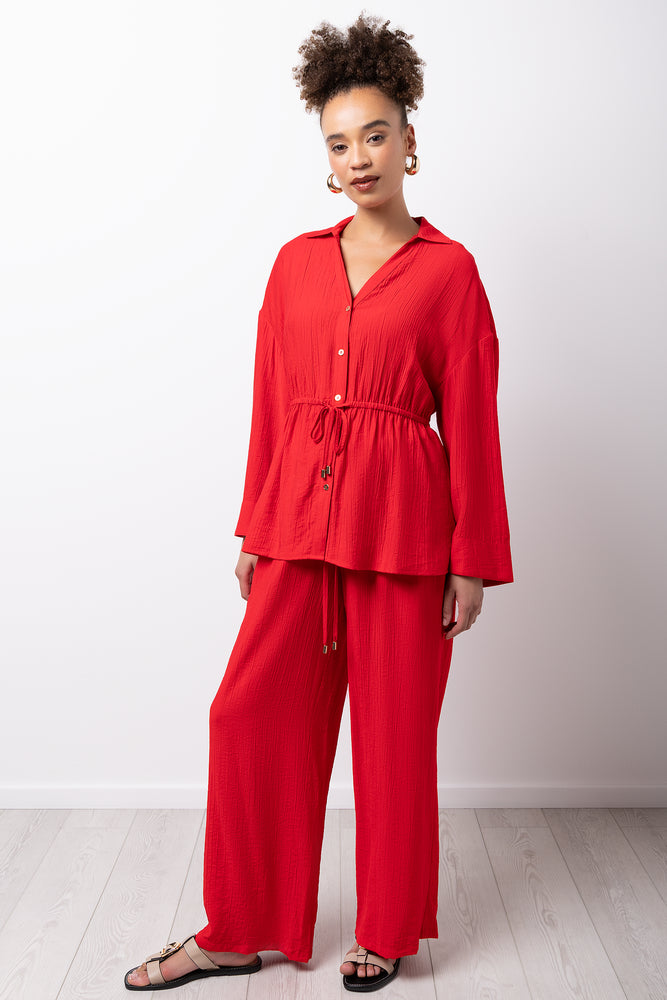 Crinkle Pants Red
