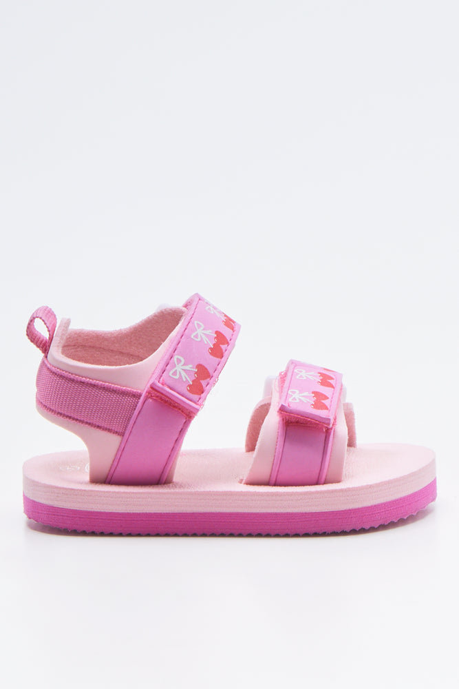 Pink Cherry Print Kids Sandals (1)