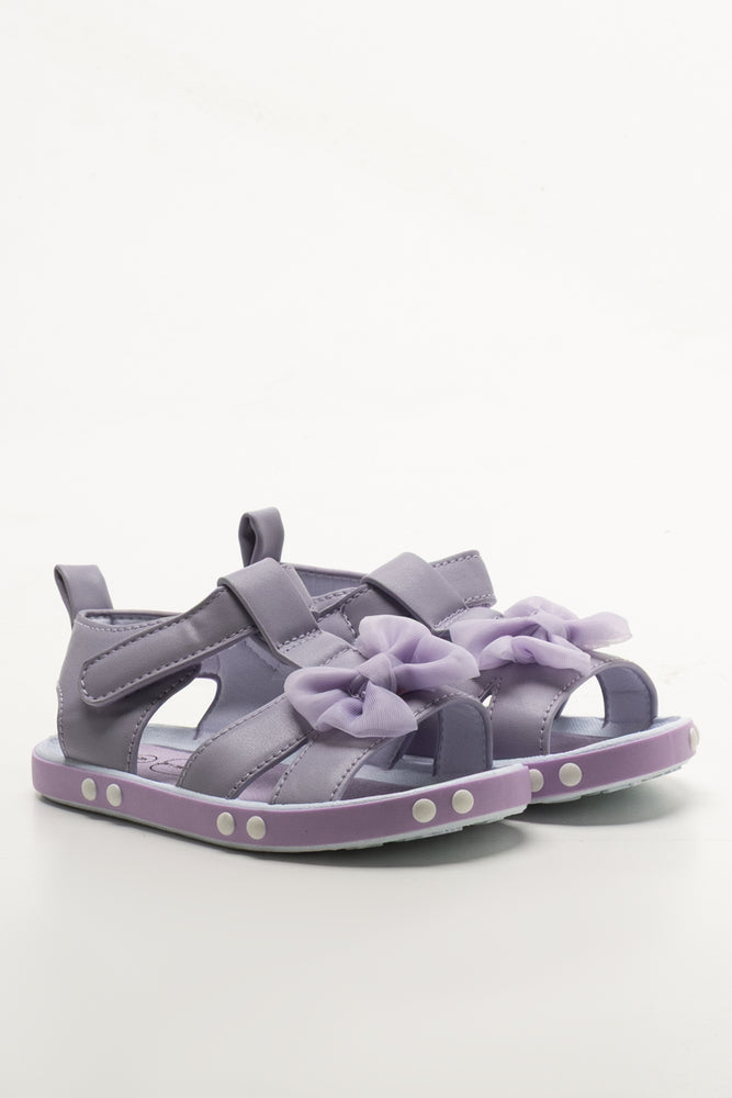 Lilac Bow Open Toe Sandals