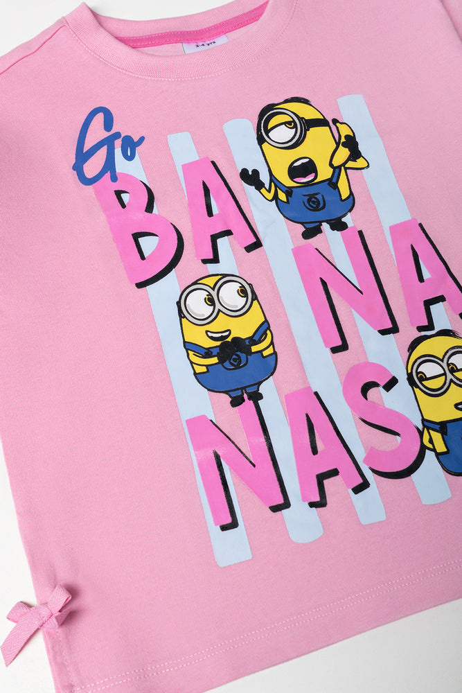 Minions Bananas T-Shirt Pink (1)