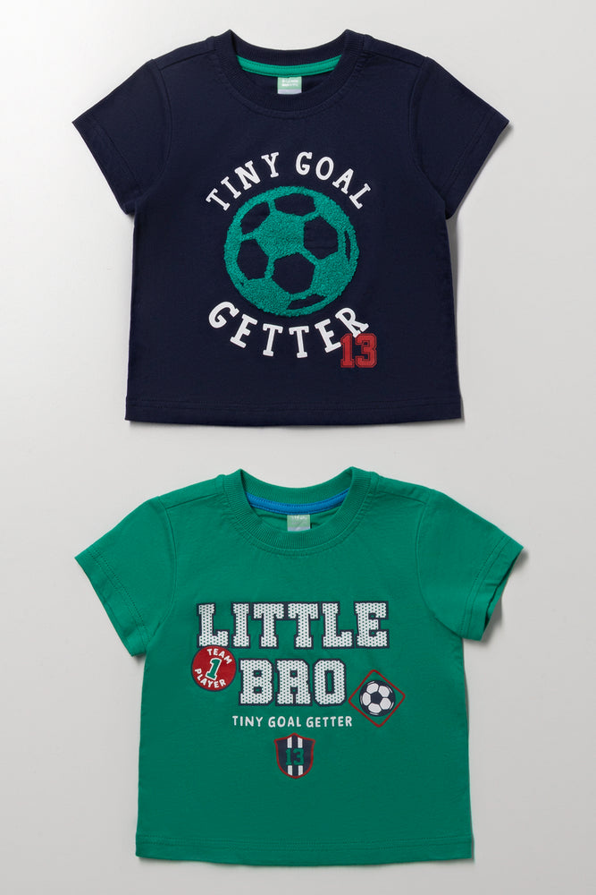 2 Pack Soccer Print T-Shirts