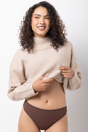 3 Pack Rib Thongs Natural