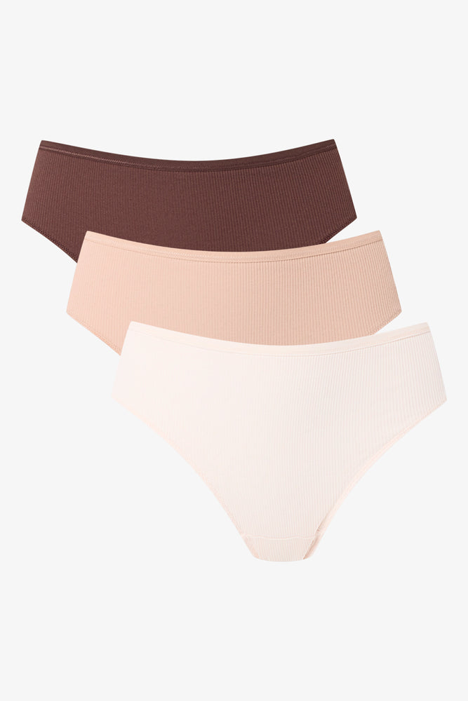 3 Pack Rib Thongs Natural (1)