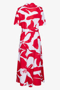 Red Floral Print Shirtdress (1)