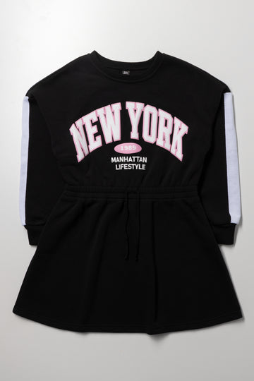 NYC Elasticated Waist Dress Black