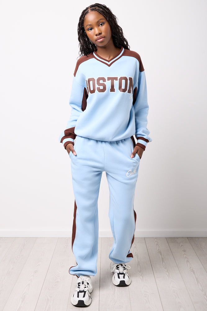 Boston Graphic Sweatshirt Jogger Set