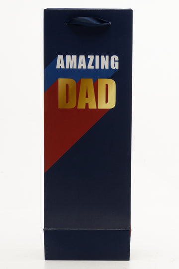 Amazing Dad Bottle Gift Bag Blue