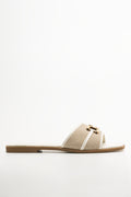 Snaffle Trim Mule Sandals White (1)