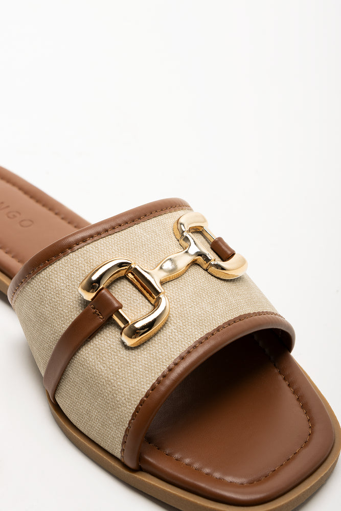 Snaffle Trim Mule Sandals Tan (2)