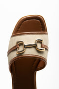 Snaffle Trim Mule Sandals Tan (4)