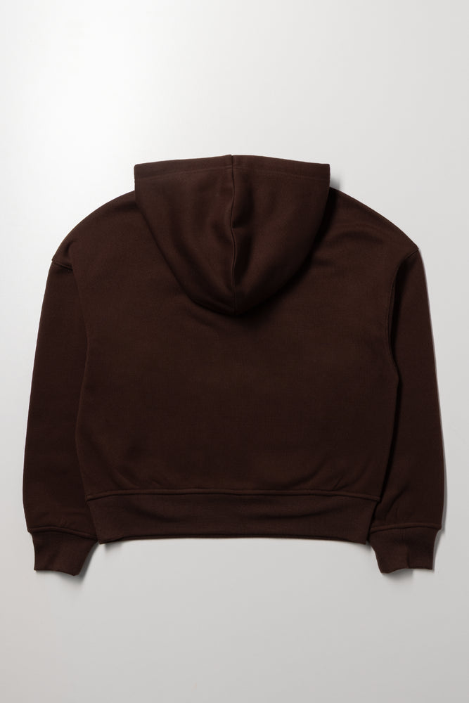 Chill Slogan Hoodie Chocolate (2)