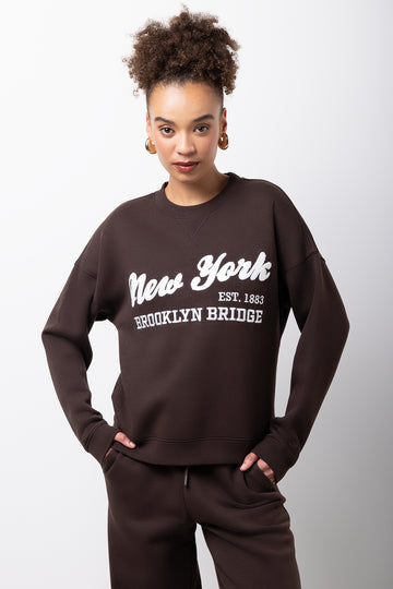 Chocolate New York Fleece Sweatshirt