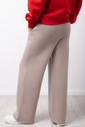 Fleece Wide Leg Pants Mocha (2)