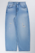 Light Blue Distressed Baggy Jeans
