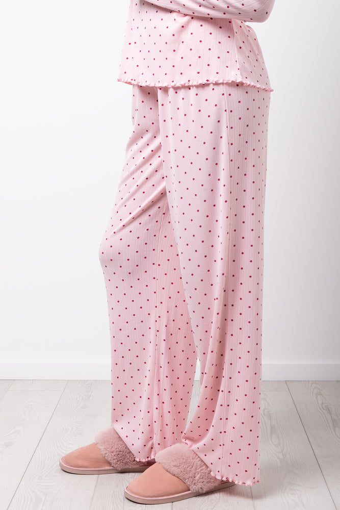 Pink Spotted Pointelle Pyjama Set (5)