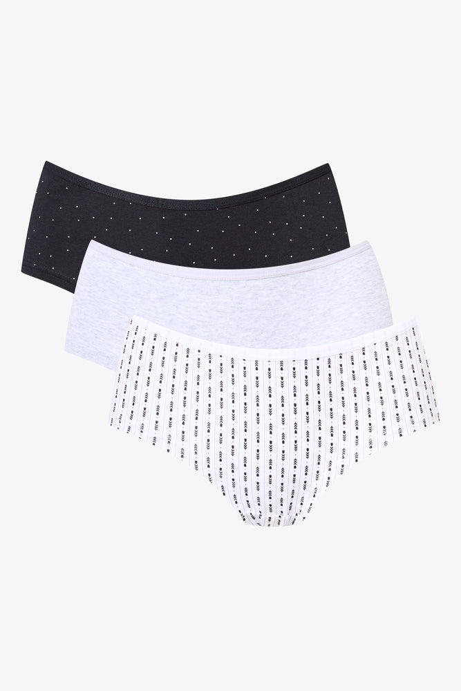 3 Pack Geometric Print Boyleg Panties (1)