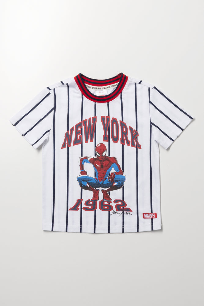 Spider-Man Striped Baseball T-Shirt