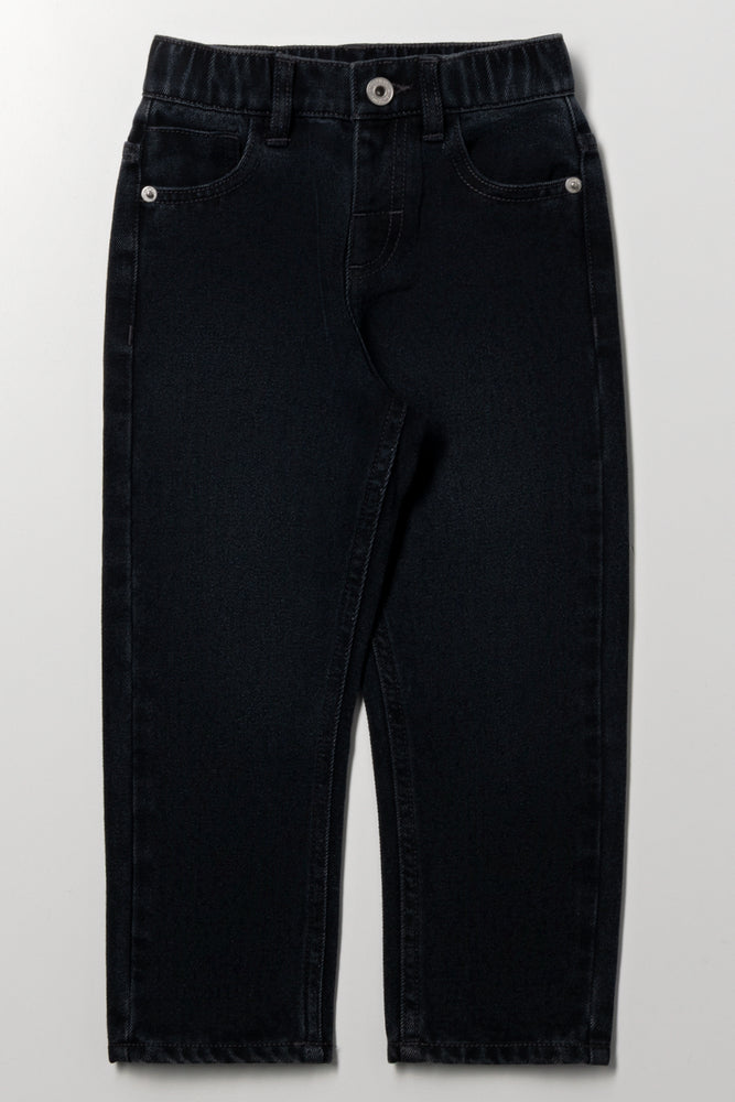 Versatile Black Loose Fit Jeans