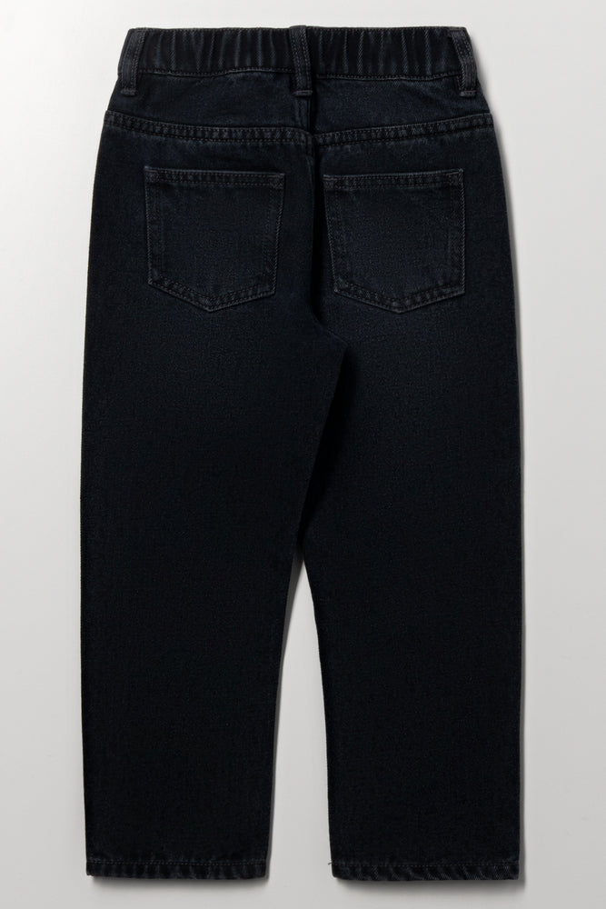 Versatile Black Loose Fit Jeans (2)