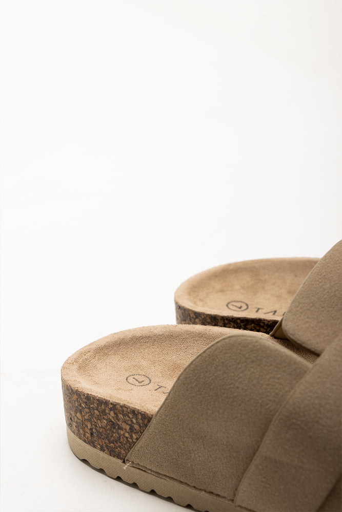 Suede Stitch Detail Clog Beige (3)