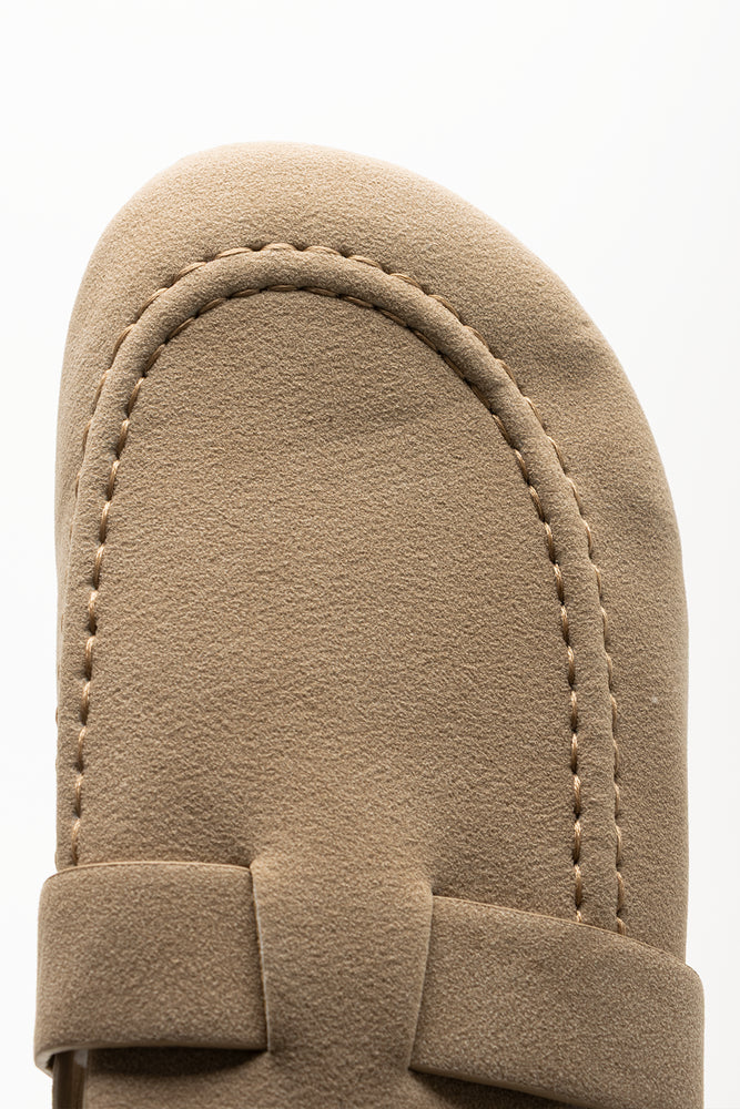 Suede Stitch Detail Clog Beige (4)