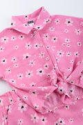 Pink Daisy Print Shirt Set (1)