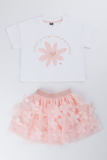 Pink Flower Tutu Set