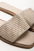 Beige Woven Mule Flat Sandals (2)