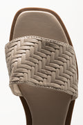 Beige Woven Mule Flat Sandals (4)
