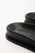 Black Buckle Strap Footbed Sandals (3)