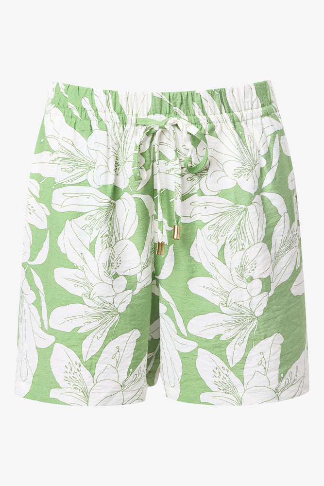 Green Floral Shorts